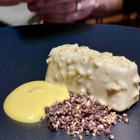 Gran Torino with white chocolate, hazelnuts, cacao, saffron and vermouth   at Soul Kitchen - Creatività Vegetale in Turin