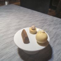 3 savoury desserts : truffel style, hazelnuts and yuzu at Soul Kitchen - Creatività Vegetale in Turin