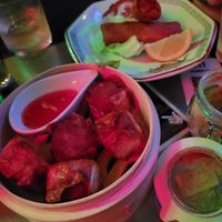 Shumai and spring rolls at NEOShinjuku Atsushi in Tokyo