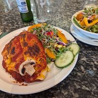 Vegan calzone at Mama's & Leonies in Sheffield