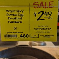 1 of 2 vegan breakfast sandwich options at Whole Foods Market in Oxnard
