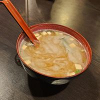 Miso soup at Yes Sushi in Edinburgh