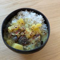Potato curry at BlattReich Juicery & Plantbased Food in Bad Homburg