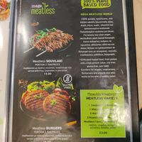 Meatless menu p1 at Gyros Chania in Crete