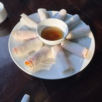 Spring rolls  at Ha Giang Vegetarian Restaurant in Ha Giang