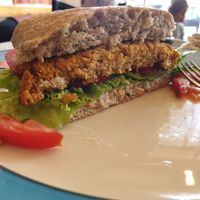 Quinoa burger at El Living in Puerto Natales