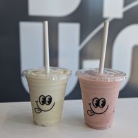 Orange milkshake, strawberry milkshake at Odd Burger in Ottawa