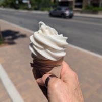 Oat-based soft serve cone at Odd Burger in Ottawa