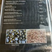 Veg rice menu at Borneo Delight in Kuching