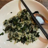 Manicai Noodles (kueh teow) - noodles, manicai vegetable, garlic. Remember to request no egg if vegan. RM7.50 at Borneo Delight in Kuching