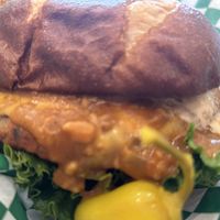 Bean burger w/chilii  at Othello's in Woodland Hills