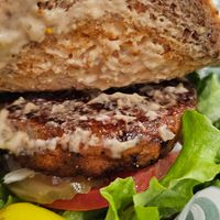 bean burger at Othello's in Woodland Hills