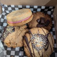 Delicious cookies and a tahini-filled cookie sandwich at Chef Veganessa in Kirkland