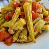 Okra stew at Taverna Glyfada in Naxos