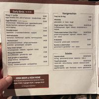 Menu  at Waag in Amsterdam