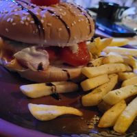 Vegan burger, vegetable patty at Tara in Zabljak