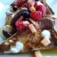 Amazing vegan French toast. at The Stanford Inn by the Sea in Mendocino