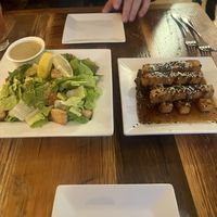 Caesar salad and tamari glazed tofu   at The Stanford Inn by the Sea in Mendocino