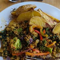 Amazing Veggie Scramble breakfast at The Stanford Inn by the Sea in Mendocino