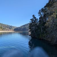 View from the cove on Big River Estuary where you can rent canoes at The Stanford Inn by the Sea in Mendocino