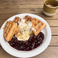 Vegan waffle  at Poranki in Krakow