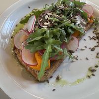Carrot/miso mash on toast   at Poranki in Krakow