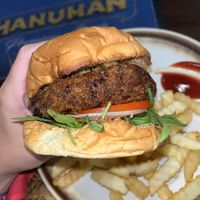 Tofu bean burger   at Mad Monkey Phnom Penh in Phnom Penh