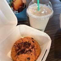 In house made Strawberry chocolate Cookie and Hershey Vanilla Oatmilk Milkshake!   at Bloom Kitchen & Co in Oxford