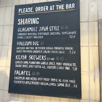 Outside menu   at Javá in Lisbon