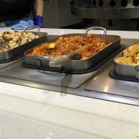 Four vegan items on buffet at Carleton University - Vegan Bar in Ottawa