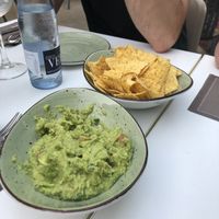 Vegan nachos con guacamole at La Capella in Sabadell