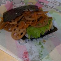 lotus root & burdock at KIX - Onigiri Burger - T1 in Osaka