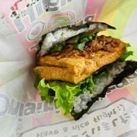Vegan Tuna, 1000 Yen at KIX - Onigiri Burger - T1 in Osaka
