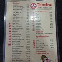 Breakfast, Beverage, and Lunch Meals at Thendral Restaurant in Ooty