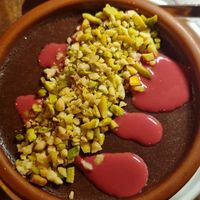 Veganes Mousse au Chocolat aus Kichererbsen at NAHAR in Frankfurt