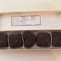 Five piece truffle box - opened! at Missionary Chocolates in Portland
