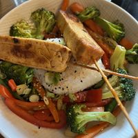 Stir fry vegetable rice bowl with tofu  at Winberie's Restaurant & Bar in Princeton