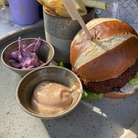Burger, coleslaw and mayo  at The Ashford Arms in Bakewell