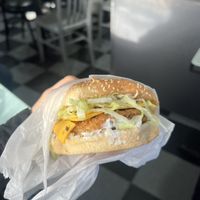 fried chicken sandwich  at Plantega - Green Organic Deli & Juice Bar in New York City