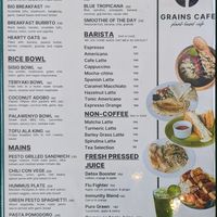 Menu 2024-07 at Grains Plant-based Cafe in Puerto Princesa