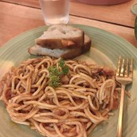 Pasta pomodoro at Grains Plant-based Cafe in Puerto Princesa