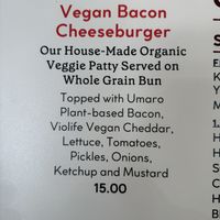Vegan bacon cheeseburger   at Roam Artisan Burgers in Lafayette