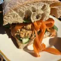 Chickpea Bahn Mi - classic bahn mi flavors and nicely spiced  at Catalog Coffee in Baltimore