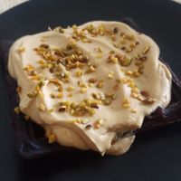 Waffle al cacao con crema di caramello salato at Zero Personal Chef in Pianezza