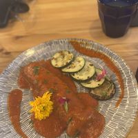 Vegan cannelloni - was delicious!  at Bar Sa Torre in Tossa De Mar