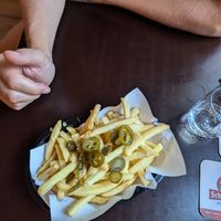 Jalapeno cheez fries at 19:77 - VEGAN:DINER+BAR, Home of RAMONES MUSEUM in Berlin