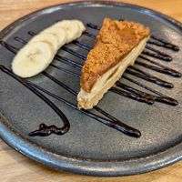 Lotus biscoff cheesecake with banana at Prezzo in Cardiff