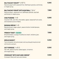 Some menu   at Garden Balthazar Caffe in Porto
