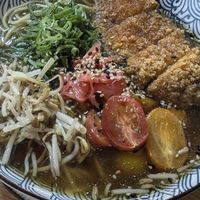 Isekai Veggie Ramen 🍜 (switched wakame for cherry tomatoes) at Isekai Ramen in Santiago