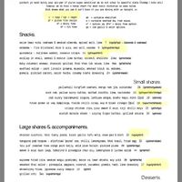 Dietary menu as of Jan 2026  at The Fields in Mansfield